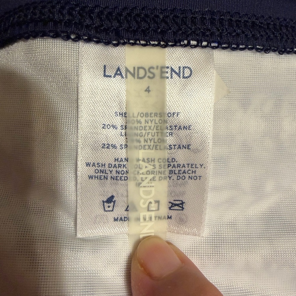 Lands' End Women's Navy and White Swimsuit Set Size 4 - Picture 7 of 9